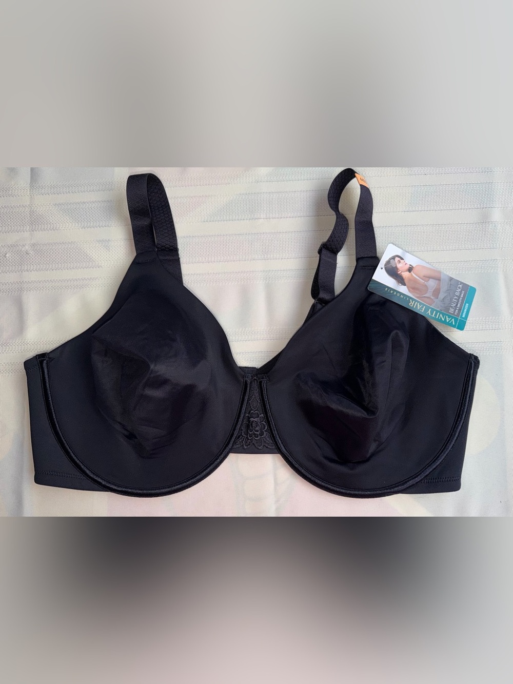 Vanity Fair Beauty Back Minimizer Bra 44DD Black Underwire 76080 NWT